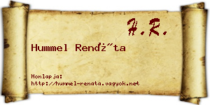 Hummel Renáta névjegykártya