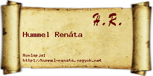 Hummel Renáta névjegykártya